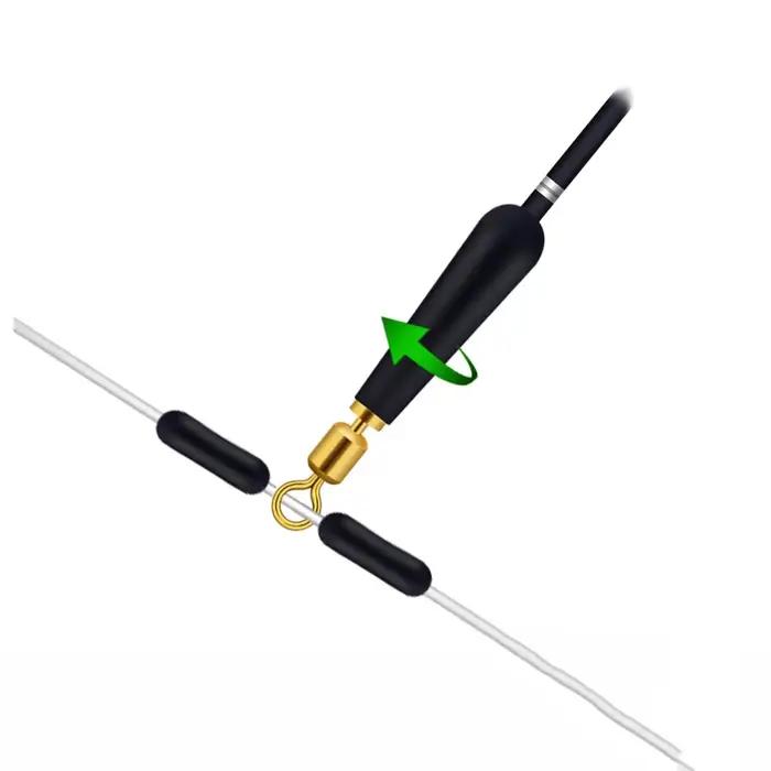 50 connecteurs flotteurs pêche cuivre rotation rapide avec embouts caoutchouc silicone pour bas de ligne