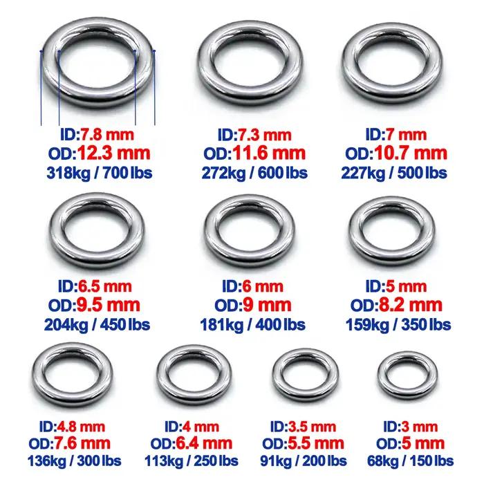 Anneaux solides pêche 20 pièces connecteurs leurres inox accessoires mer eau salée chrome