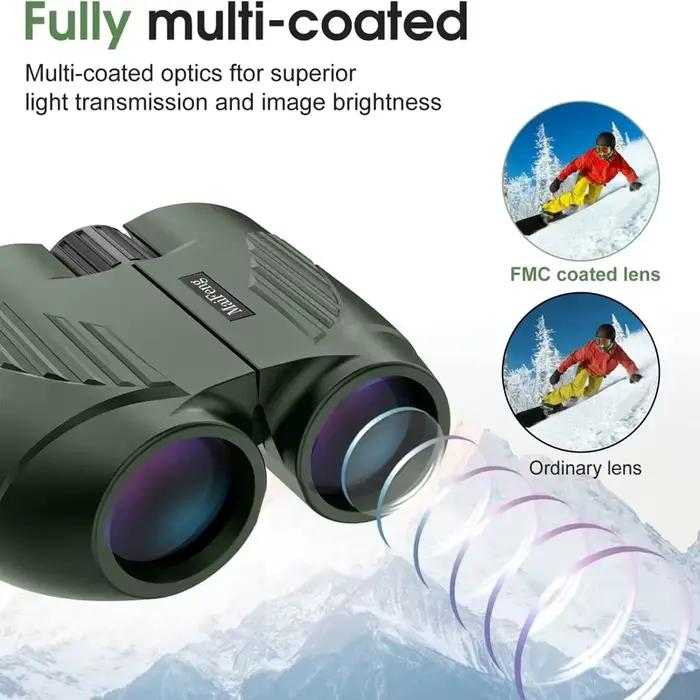 Jumelles compactes 20x25 HD étanches pour observation pêche et randonnée aquatique