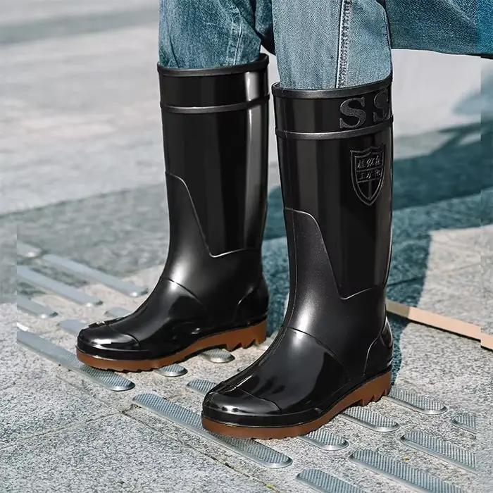 Bottes de pluie hautes imperméables adulte antidérapantes chantier pêche cuisine