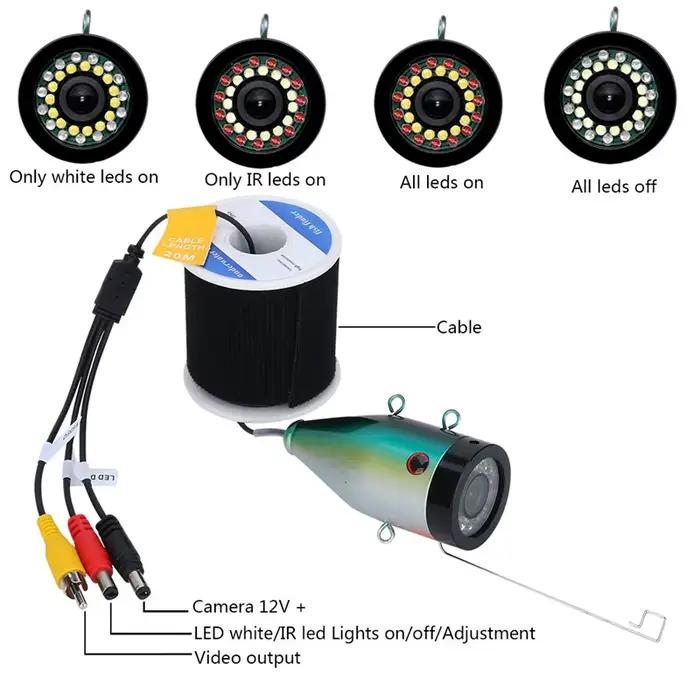 Caméra de pêche sous-marine MAOTEWANG 9" HD 1080P avec LEDs blanches et infrarouges pour rivière et glace
