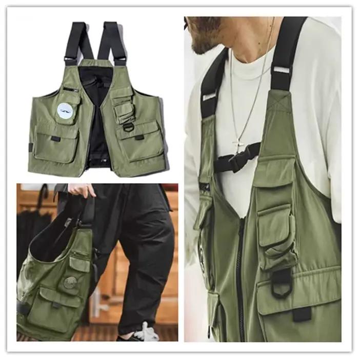 Veste de pêche fonctionnelle poches multiples - Style loose japonais - Veste suspendue été travail extérieur