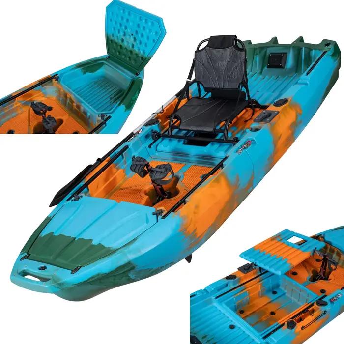 Kayak pêche modulaire 2 sections ultra-large 10 pieds - Canoë à pédales monoplace populaire en gros