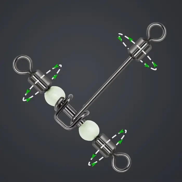 10 pièces émerillons T luminescents DNDYUJU avec perles pour pêche nocturne et faible luminosité