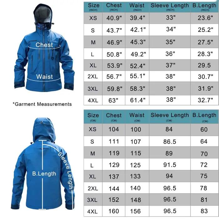 Veste de pêche imperméable et respirante 3L avec capuche pour wading et randonnée