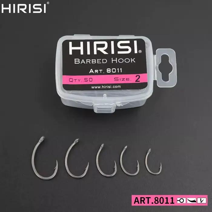 Hameçons carpe Hirisi 50 pièces - Acier inoxydable revêtu avec boîte originale pour pêche sportive