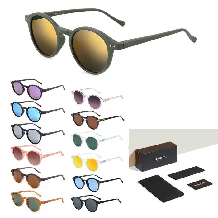 Lunettes de soleil polarisées rétro ZENOTTIC 2024 - Monture ronde pêche UV400 vintage