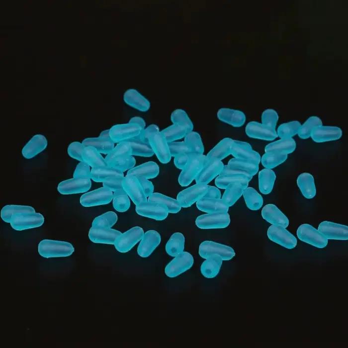 100 pièces de bouchons ovales en caoutchouc bleu pour pêche à la carpe et pêche à