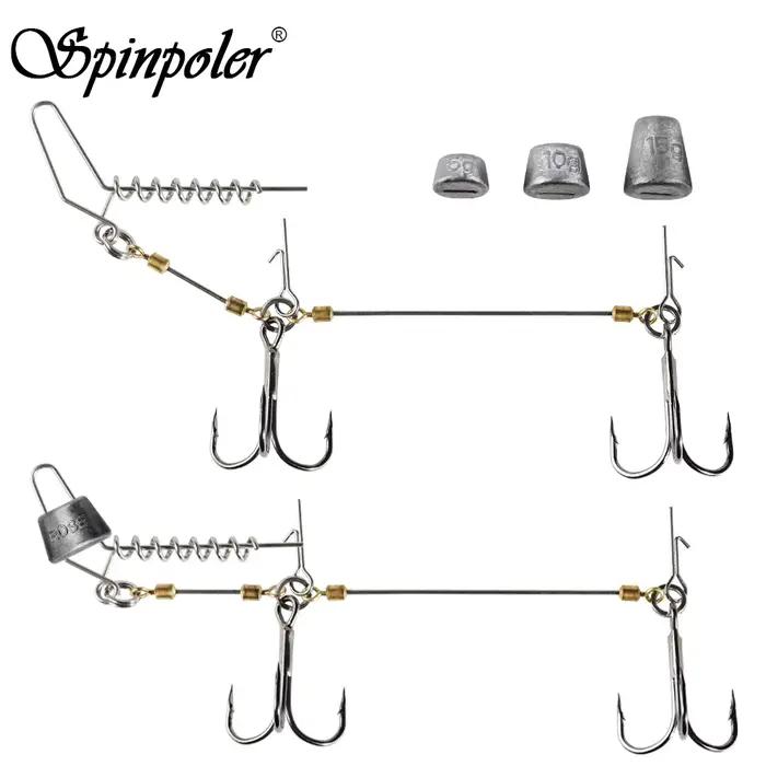 Montage Spinpoler Pike Stinger avec plomb spiral et triples hameçons pour shads curltails carnassiers