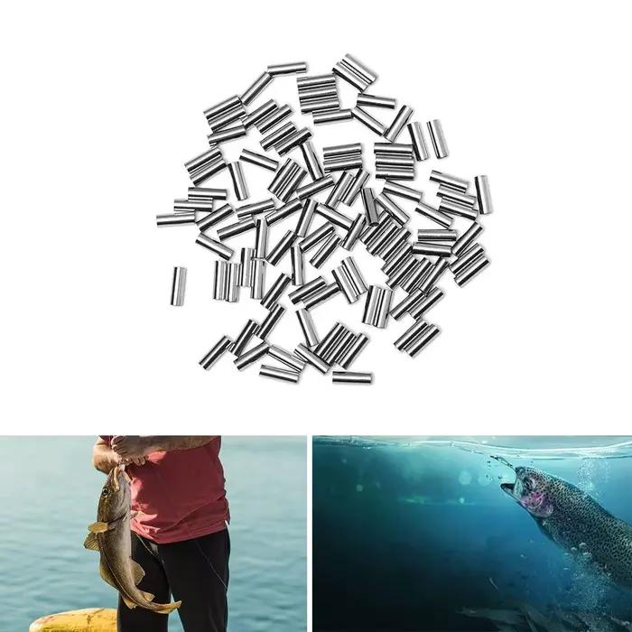 100 pièces manchons sertissage cuivre ronds 1.0mm-2.8mm - Tubes ligne pêche mer accessoires sac OPP
