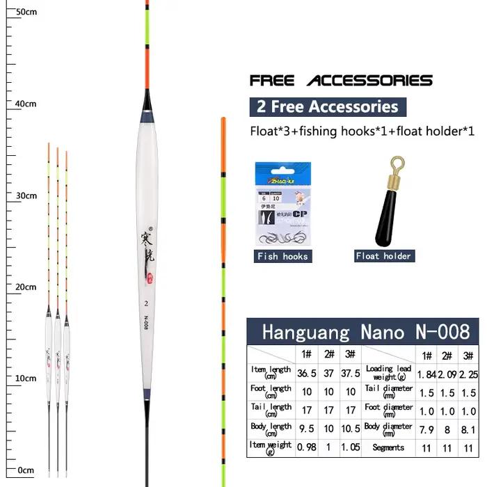 Flotteurs composite nano 3 pièces pour pêche en eau peu profonde - Flotador Hard Tail Bobber