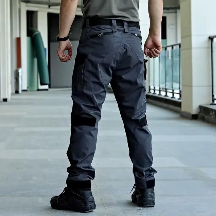 Pantalon cargo tactique imperméable pour pêche - Randonnée pêche résistant multi-poches