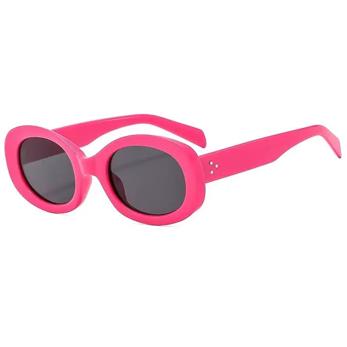 Lunettes de soleil ovales pêche femme Y2K vintage UV400 petit format randonnée style street photo
