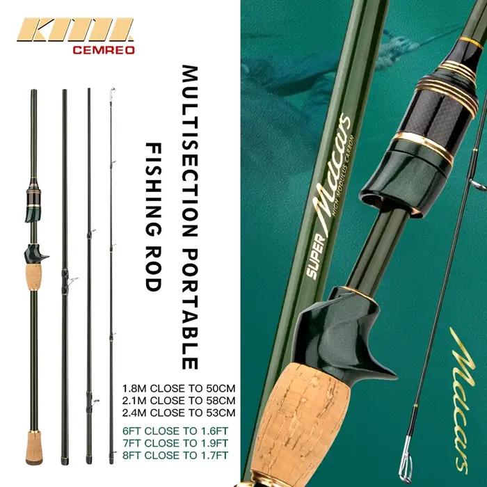 Canne Pêche Voyage CEMREO 1.8m 2.1m 2.4m Carbone Portable Spinning Casting | Tackle Qualité