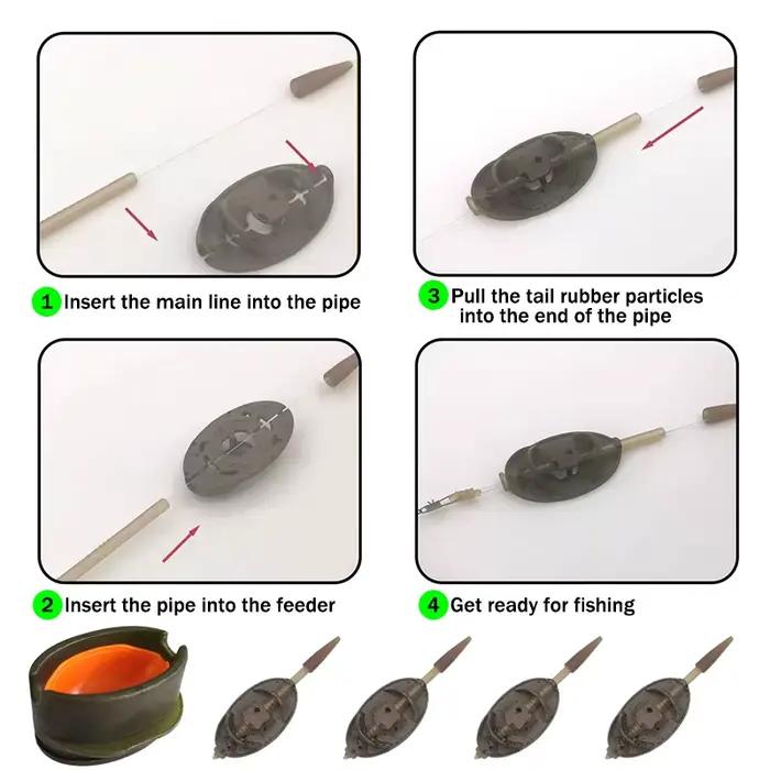 Set de feeders en alliage zinc anti-rouille pêche carpe - poids 20g à 50g pour eau douce et mer