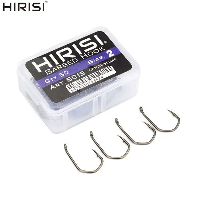 50 hameçons carpe forte puissance acier carbone PTFE anti-corrosion avec œillet et pointe acérée pour pêche sportive