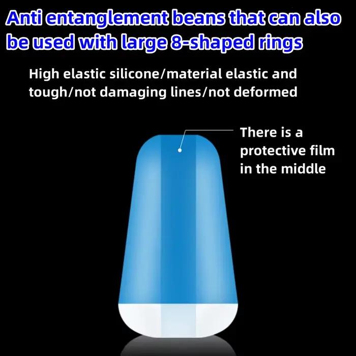 100Pcs anti-enroulement caoutchouc pêche carpe flotteur ovale bleu espace haricots qualité supérieure