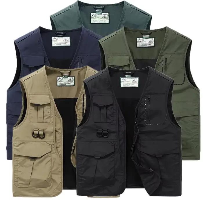 Veste de pêche sans manches multi-poches pour homme 2024, idéale pour la pêche en extérieur