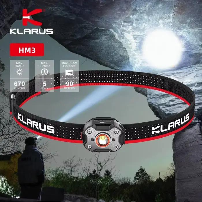 Lampe frontale Klarus HM3 mini rechargeable USB pour pêche et camping léger