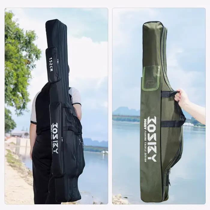 Sac de transport de canne à pêche pliable portable 122 à 182 cm pour canne, moulinet et accessoires