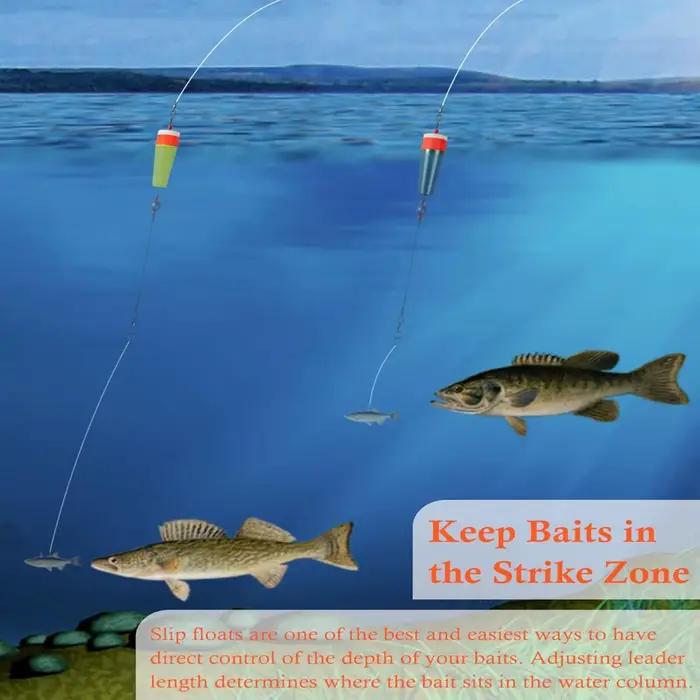 Lot de 4 flotteurs pêche à rattle, poppers colorés pour mer et eau douce, avec plomb