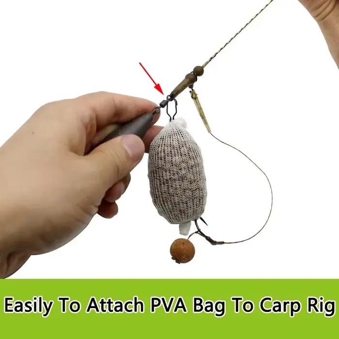 50 pièces d'accessoires carpe : clips à changement rapide, émerillons et sacs PVA pour feeder method