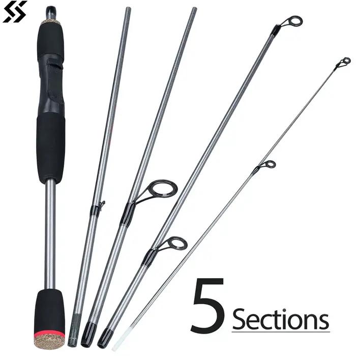 Canne spinning Sougayilang 1.8m 5 sections légère résistante pêche voyage eau douce portable