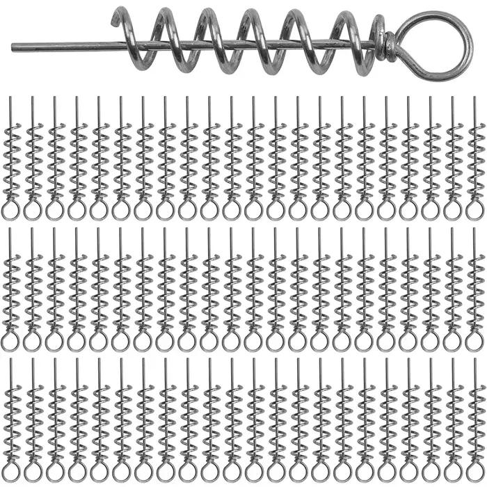 50 pièces ressort de verrouillage twist lock pour hameçons crank centering pin vis appâts vers leurres