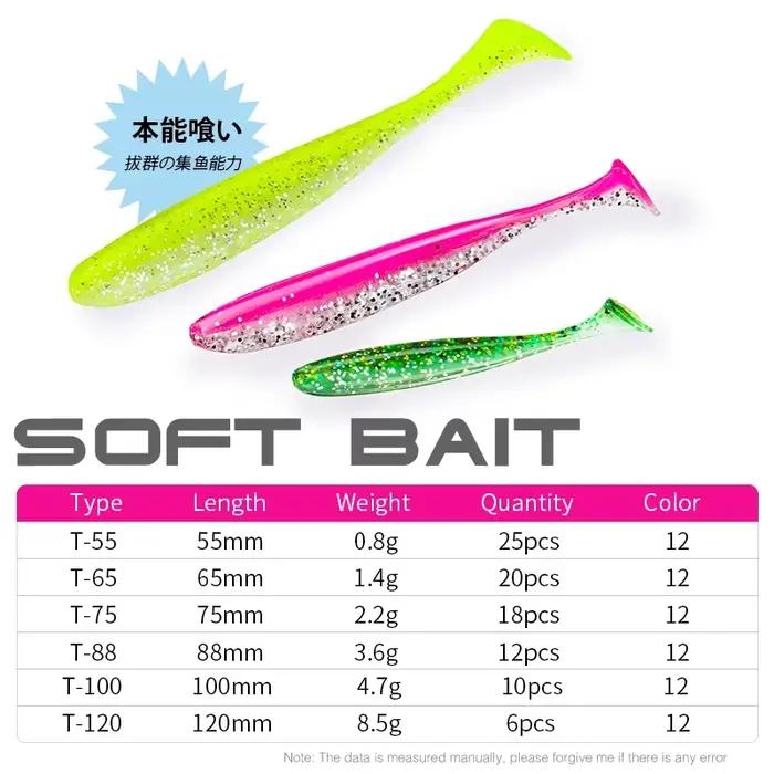 Vers souples TSURINOYA 100mm/120mm odorisés pour perche - Leurres shiner faciles à utiliser