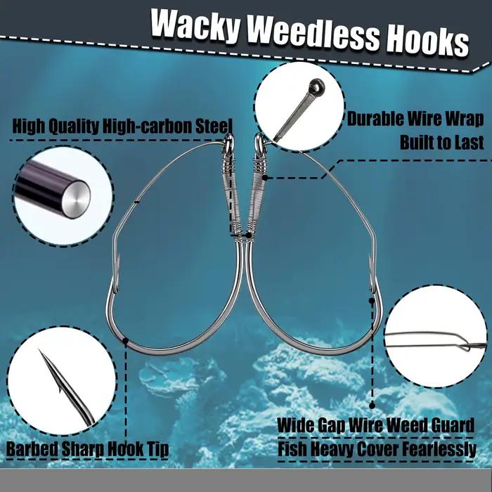 25 à 100 hameçons weedless drop shot pour montage wacky rig - pêche bar et leurres souples