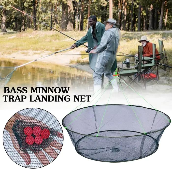 Filet de pêche pliable 80/100cm à large ouverture pour crevettes, anguilles, crabes et appâts - Piège de pêche polyvalent