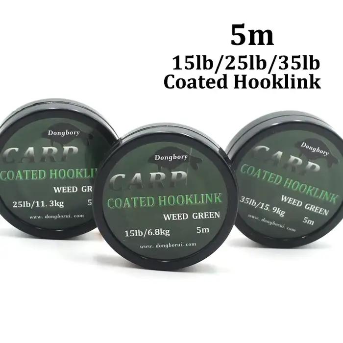Bas de ligne carpe 5m tresse enduite pour hair rig 15-35lb - équipement pêche gros spécimens