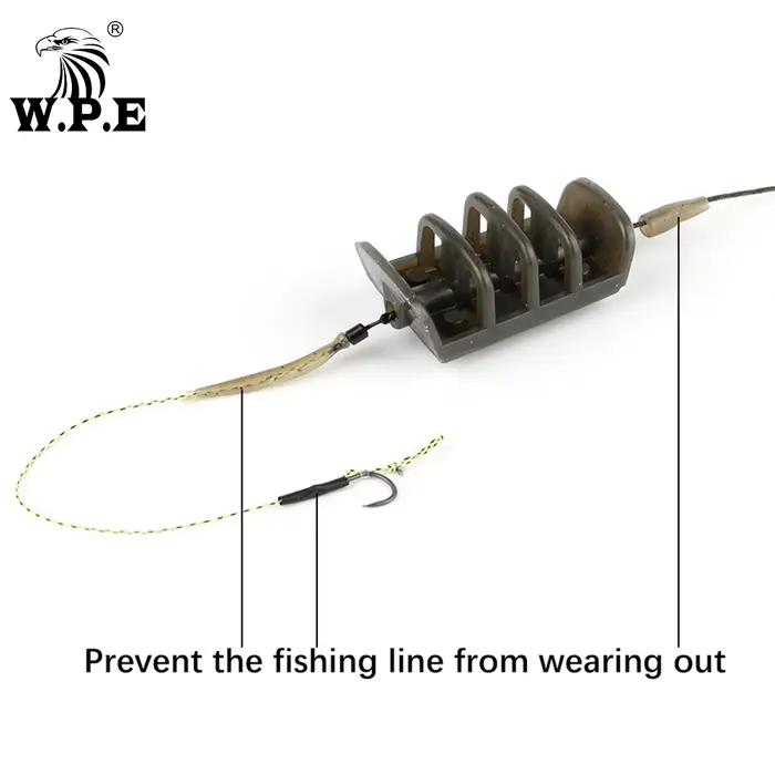 Montage carpe prêt à pêcher W.P.E 40g-80g avec ligne plombée et hameçons pour méthode feeder