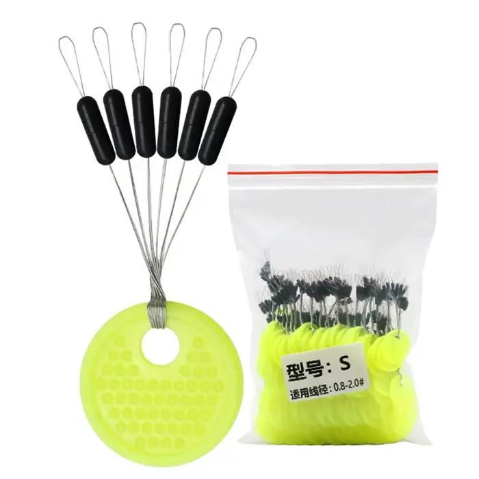 60 stop-floats caoutchouc Space Beans par 10 groupes - Accessoires pêche au flotteur pour carpe et mouche
