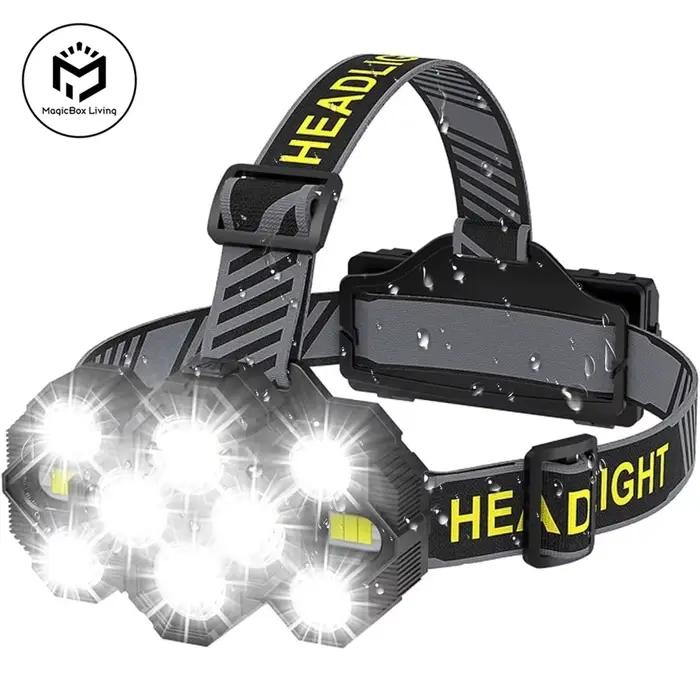Lampe frontale rechargeable 10 LED lumières blanche et rouge pêche camping vélo running
