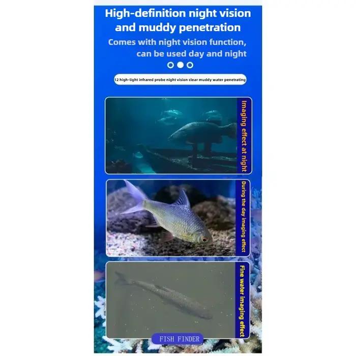 Sondeur visuel étanche 5 pouces tactile ultra-clair - Caméra de pêche avec détection température et profondeur