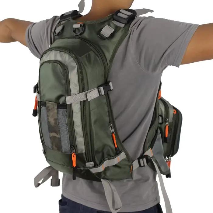 Gilet de pêche à la mouche ajustable pour homme - Sac à dos multifonction avec poches extérieures