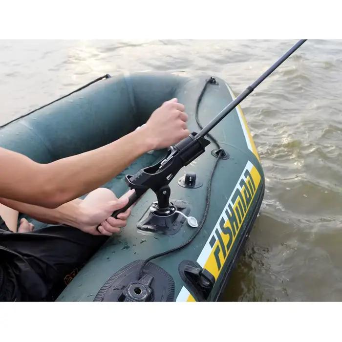 Support de canne à pêche A09016 pour bateau gonflable - Fixation universelle pour raft et kayak