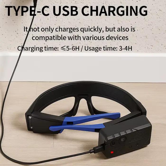 Lunettes lumière multifonction XTE recharge Type-C lampe frontale compacte tactile pêche portable