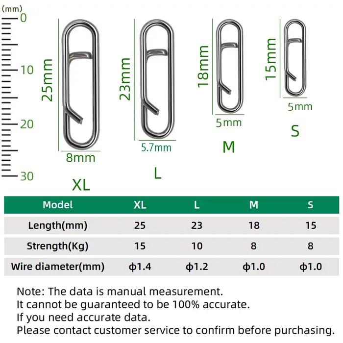 DNDYUJU 30-100pcs émerillons acier inoxydable 304 pour leurres - connecteurs de pêche fiables et durables