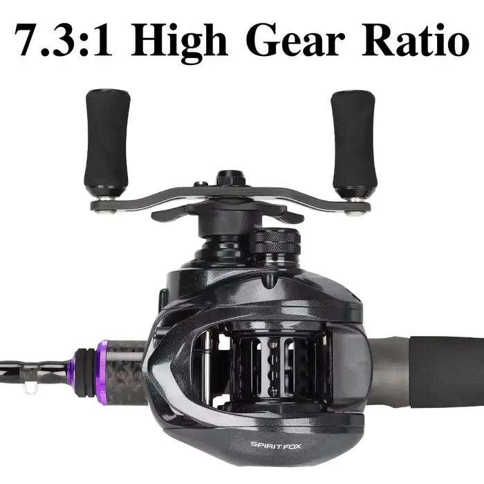 Moulinet de pêche casting TSURINOYA DARK WOLF 50S 7.1:1 léger pour truite et ajing