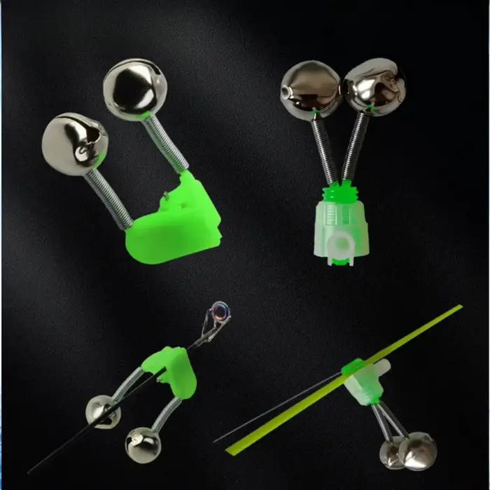 Lot 20 clochettes double anneau Ackibbik - Alarme plastique clip pour cannes, idéal pêche carpe et silure