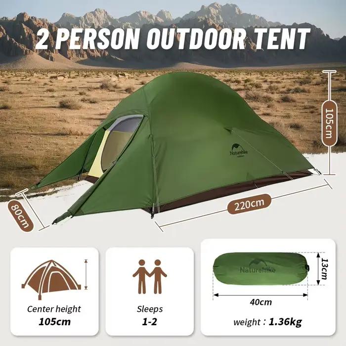 Tente Naturehike Cloud Up 2 personnes légère camping randonnée vélo pêche extérieur imperméable facile montage