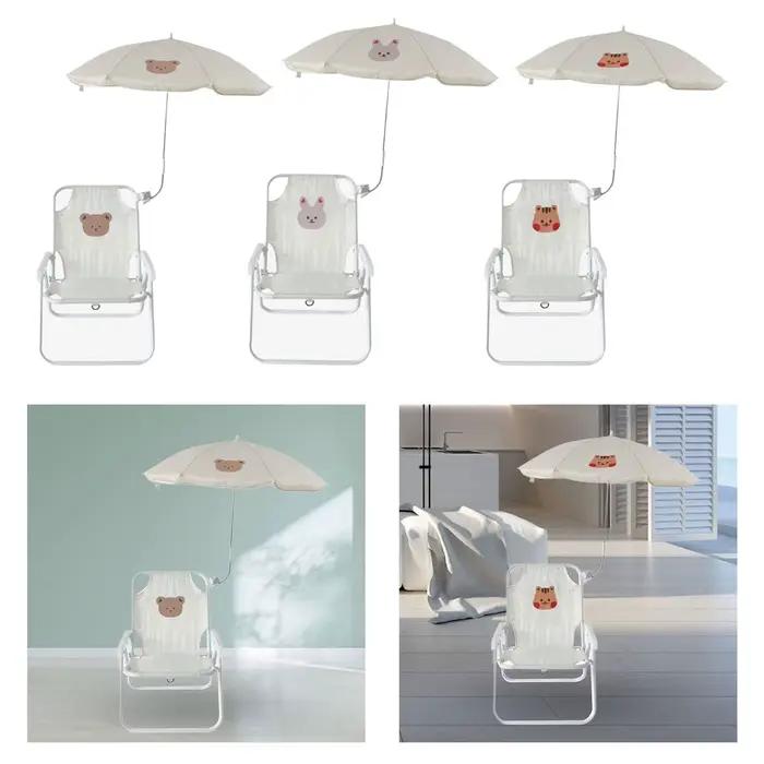 Chaise camping enfant avec capote ombrage - Siège pliant portable pour pique-nique et pêche