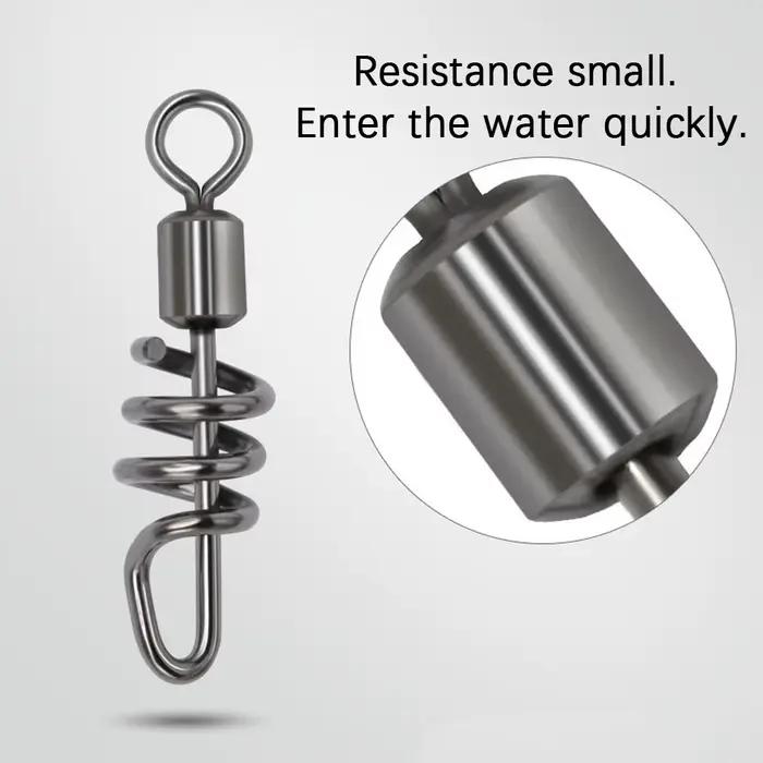 DNDYUJU 20 à 100 pièces de roulement à émerillon pêche avec clip vissé acier inoxydable pour