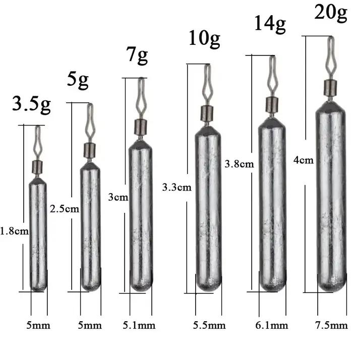 10 plombs pêche dropshot 3.5g à 20g pour pêche précise carnassiers et white bass