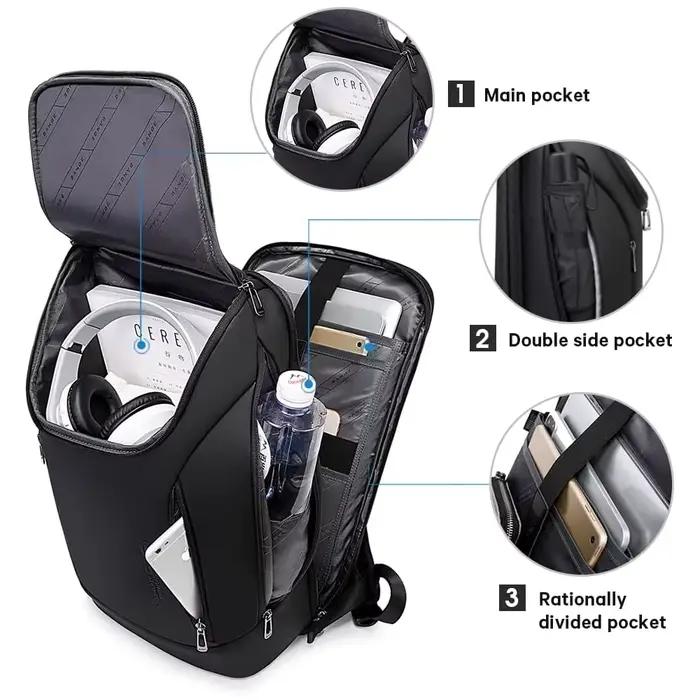 Sac à dos BANGE étanche 15,6 pouces grande capacité - Pêche professionnelle et quotidienne - Homme