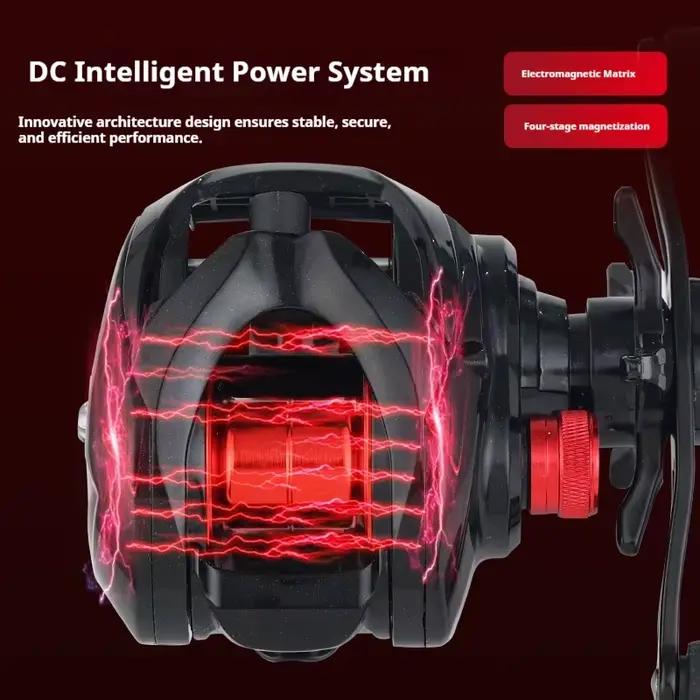 Moulinet casting Lizard DC frein électronique intelligent - léger avec alarme de lancer et son pour pêche au leurre
