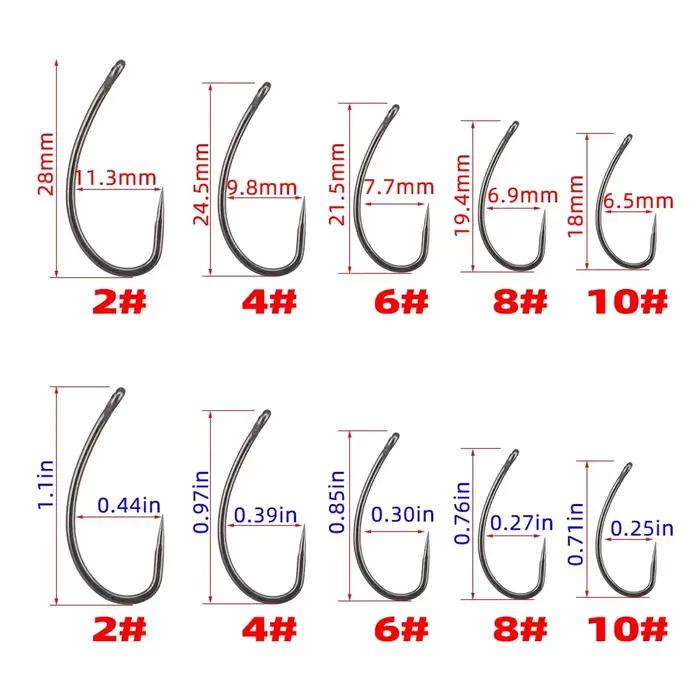 Hameçon de pêche sans ardillon Hirisi X502 en acier inoxydable carbone, 15 pièces avec revêtement PTFE