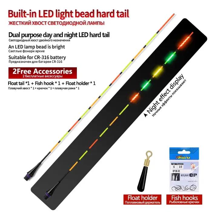 Kit pêche complet : LED CR316/CR322 + tube + hameçons + support flotteur lumineux